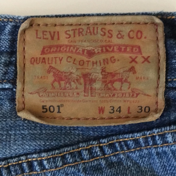 Levi’s Classic 501 Button-Front Straight Leg Jeans size 34 W 30 L - Picture 4 of 10